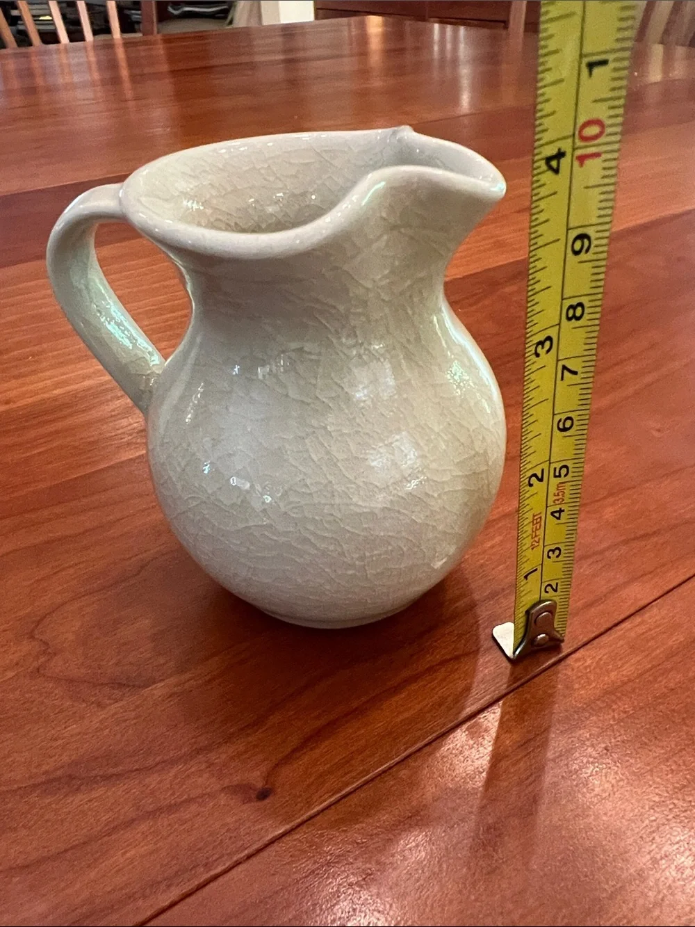 VTG Simon Pearce Belmont Pottery Small Creamer Crackle Ivory